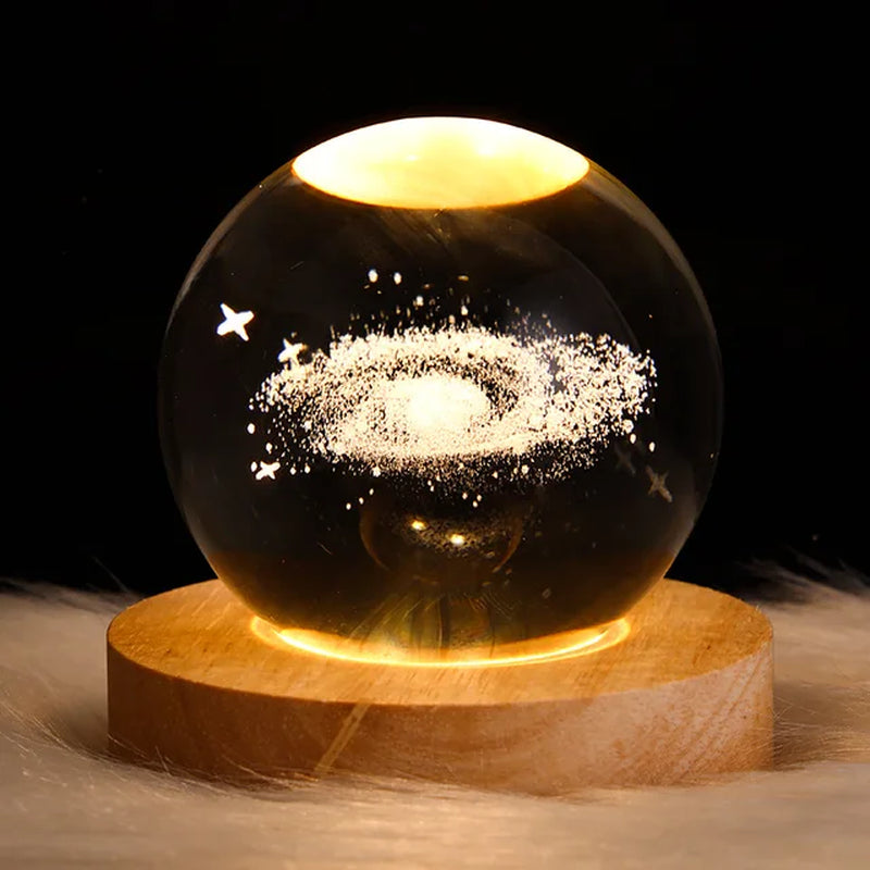 USB Night Light LED Crystal Ball Table Lamp 3D Moon Planet Galaxy Decor for Home Table Lamp Party Toys for Kids Adult Xmas Gifts