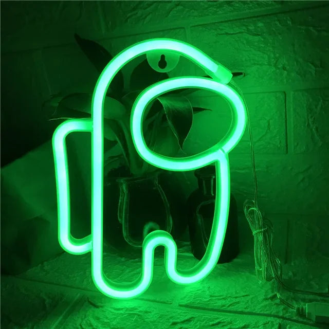 Planet LED Lights Neon Light Sign Bedroom Decor Rocket Alien Neon Night Lamp for Rooms Wall Art Bar Party USB or Battery Powered